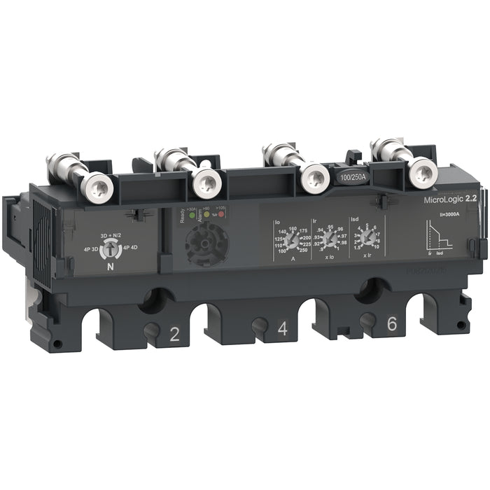 trip unit MicroLogic 2.2 for ComPacT NSX 250 circuit breakers, electronic, rating 250A, 4 poles 4d