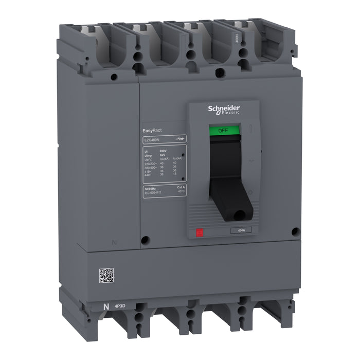 circuit breaker Easypact EZC400N - TMD - 350 A - 4 poles 3d