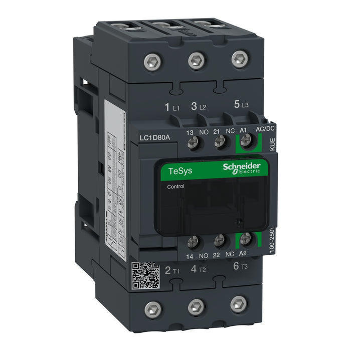 TeSys D contactor 3P 66A AC-3 up to 440V coil 100-250V AC/DC EverLink