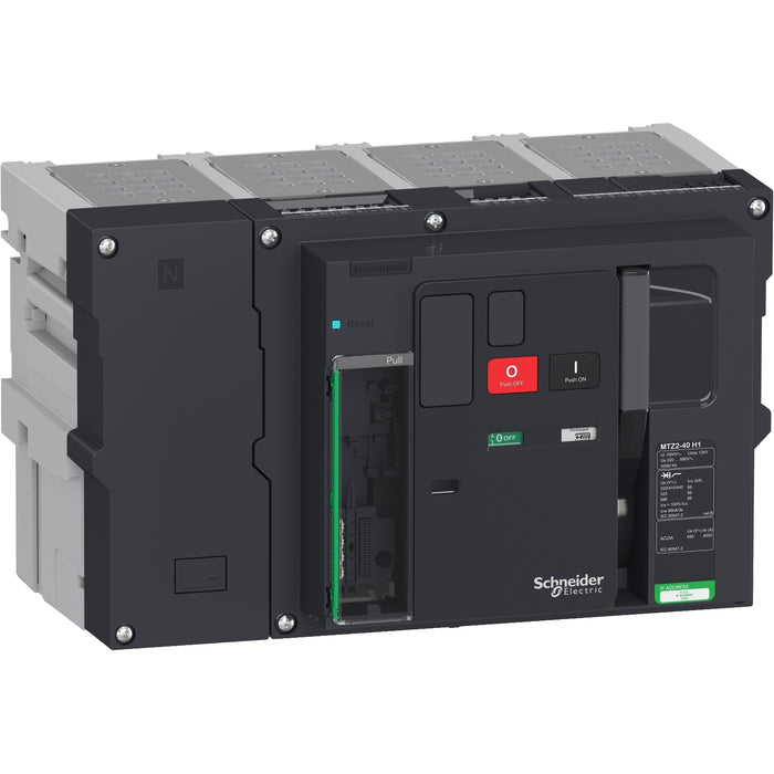 circuit breaker basic frame, Masterpact MTZ2 40H1, 4000 A, 66 kA at 440 VAC 50/60 Hz, 4P, drawout, without Micrologic