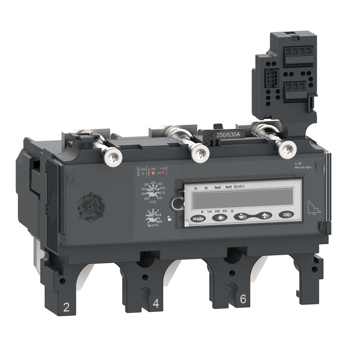 trip unit MicroLogic 6.3 EM for ComPacT NSX 400/630 circuit breakers, electronic, rating 320 A, 3 poles 3d