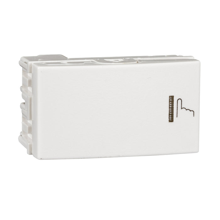 Finger press switch (standard single pole, 2 way switch - 1 module wide) - white