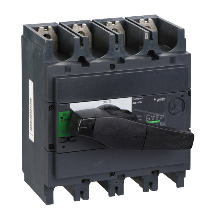 switch disconnector, Compact INS400 , 400 A, standard version with black rotary handle, 4 poles