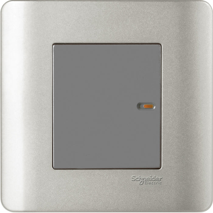 ZENcelo -16AX 1 Gang 1 Way Full-Flat Switch with Ondicator- Silver Satin