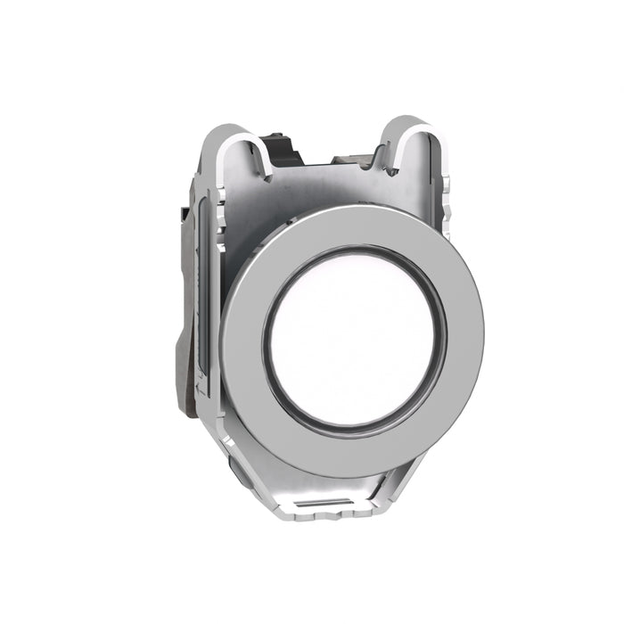 Harmony XB4, Pilot light flush mounted, metal, white, Ø30, plain lens with integral LED, 230...240 V AC