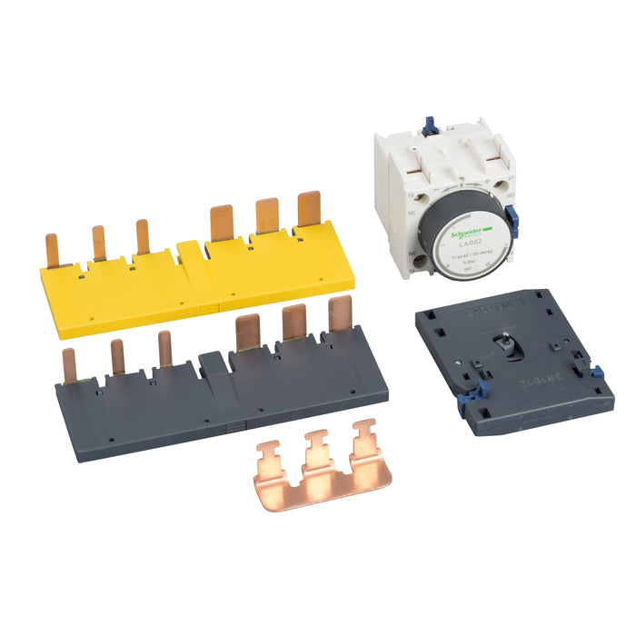 Kit for assembling star delta starters, for 3 x contactors LC1D40A-D80A, with time delay block