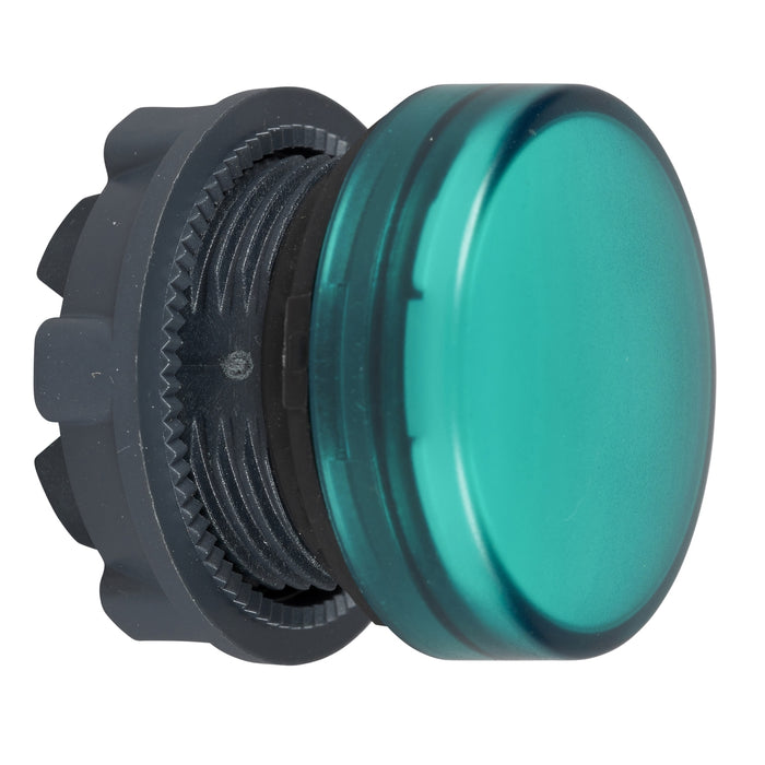 Harmony XB5, Pilot light head, metal, green, Ø22, plain lens for BA9s bulb