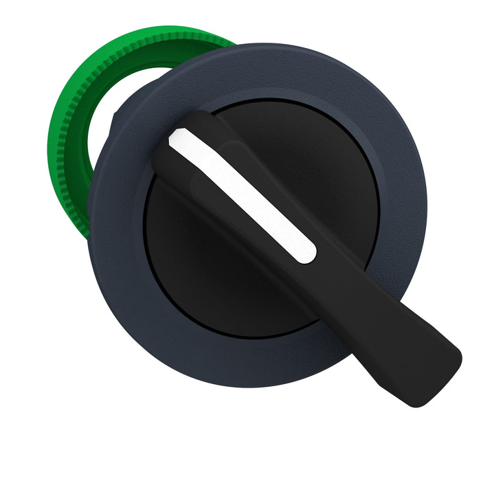 Head for selector switch, Harmony XB5, flush mounted black long handle 3 pos stay put