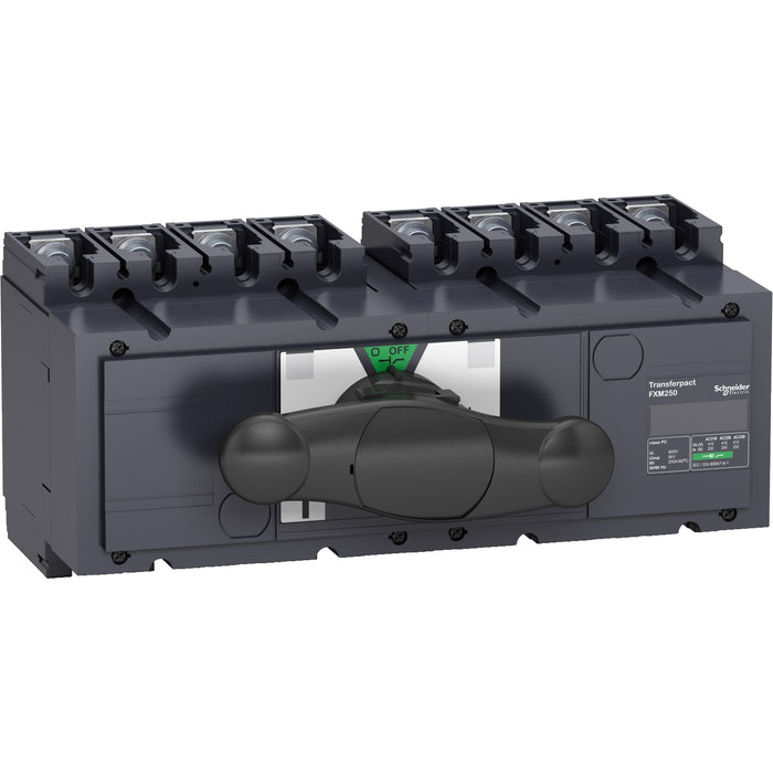 complete manual source changeover assembly, FXM250, Compact INS250 switch disconnectors, 250 A, 4 poles
