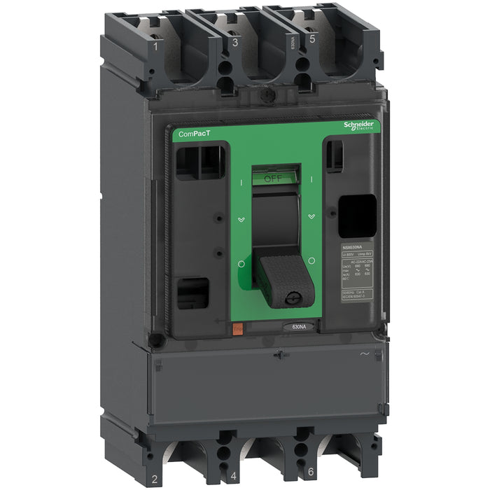 Switch disconnector ComPacT NSX630NA, 3 poles, 630A, AC22A, AC23A