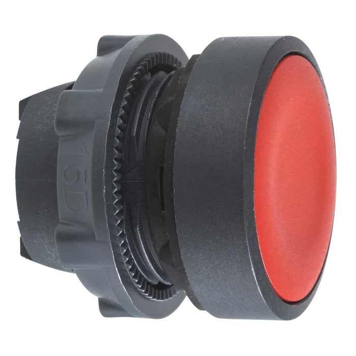Harmony XB5, Push button head, plastic, flush, red, Ø22, push-push, unmarked