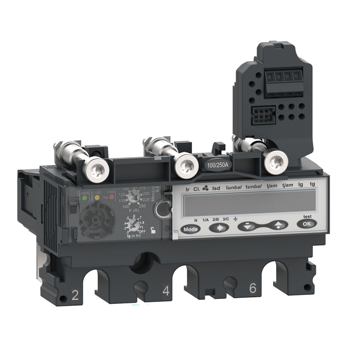 trip unit MicroLogic 6.2 E for ComPacT NSX 100/160/250 circuit breakers, electronic, rating 40A, 3 poles 3d