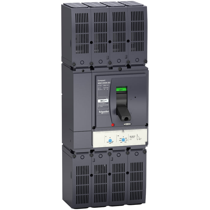 circuit breaker, ComPact NSX1200 TM-DC, 2 poles, 1200 A, 50 kA at 600 VDC, with bare cable connector
