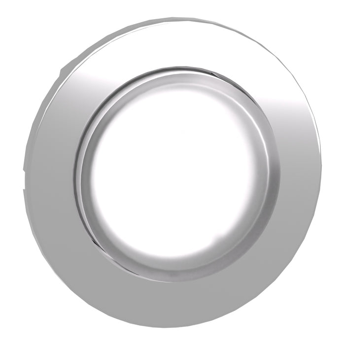 Head for illuminated push button, Harmony XB4, flush mounted white projecting illum pushbutton integral LED push