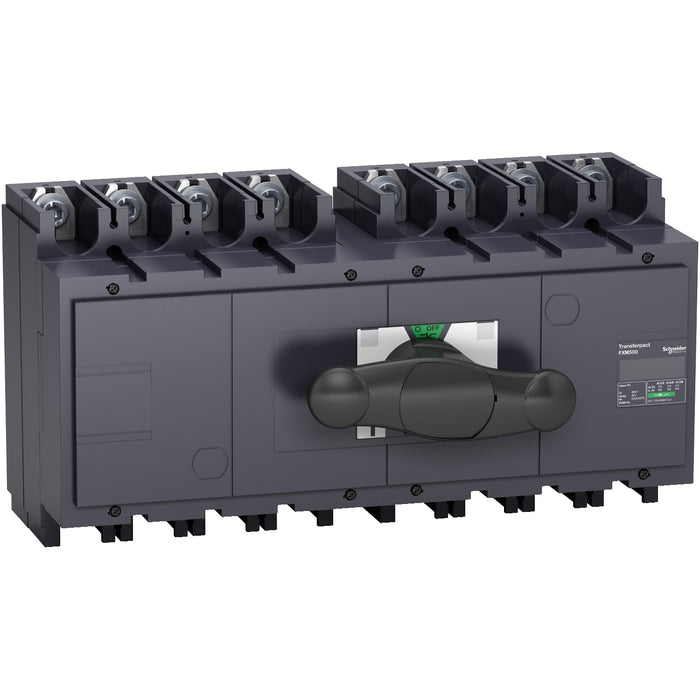 complete manual source changeover assembly, FXM500, Compact INS500 switch disconnectors, 500 A, 4 poles
