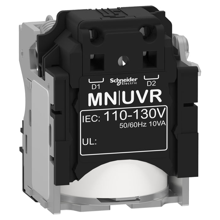 MN undervoltage release, ComPacT NSX, rated voltage 110/130 VAC 50/60 Hz, screwless spring terminal connections