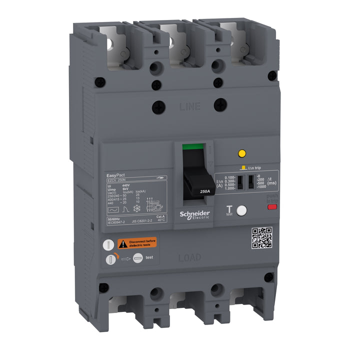 circuit breaker Easypact EZCV250N - TMD - 250 A - 3 poles 3d