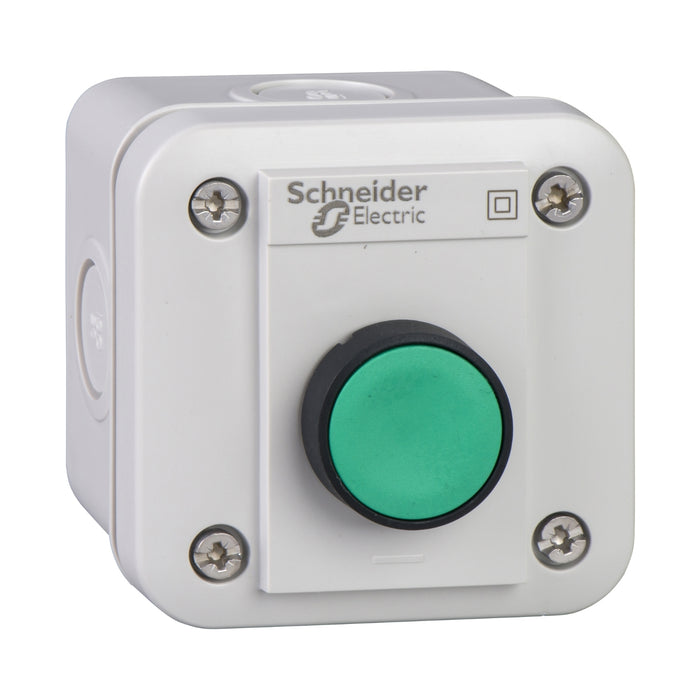 control station XAL-E - 1 flush pushbutton - spring return - green - 1 NO