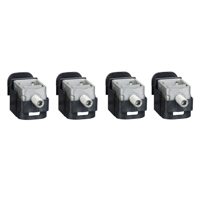 steel bare cable connectors, ComPact NSX, EasyPact CVS, for 1 cable 1.5 to 95 mm², 160 A, set of 4 parts