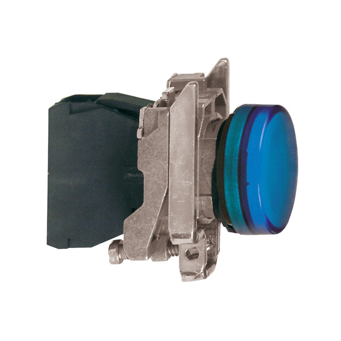 Complete pilot light, Harmony XB4, round Ø22 mm, IP65, blue, integral LED, 230...240 V, lugs, ATEX