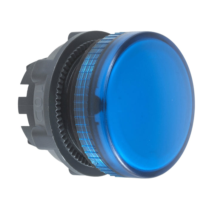 Head for pilot light, Harmony XB5, blue Ø22 mm plain lens ba9s bulb