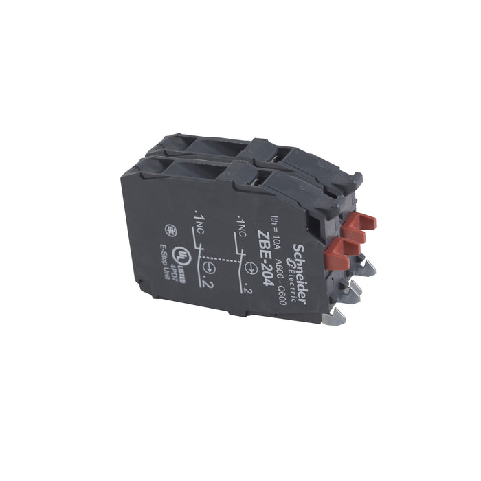 Harmony XB4, Double contact block, silver alloy, screw clamp terminal, 2 NC