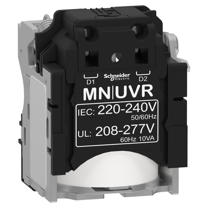 MN undervoltage release, ComPacT NSX, rated voltage 220/240 VAC 50/60 Hz, 208/277 VAC 60 Hz, screwless spring terminal connections