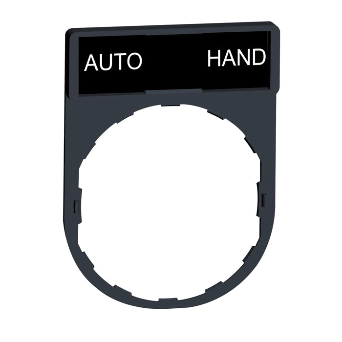 legend holder 30 x 40 mm with legend 8 x 27 mm with marking AUTO-HAND