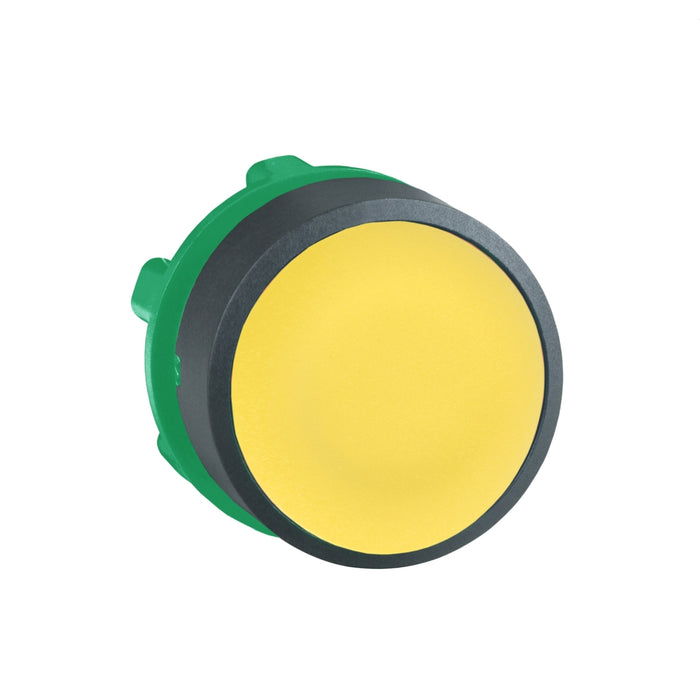 Head for non illuminated push button, Harmony XB5, XB4, yellow flush pushbutton Ø22 mm unmarked