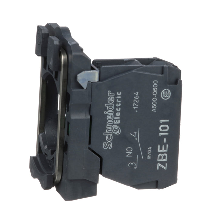 Harmony XB5, Single contact block with body/fixing collar, plastic, screw clamp terminal,1 NO