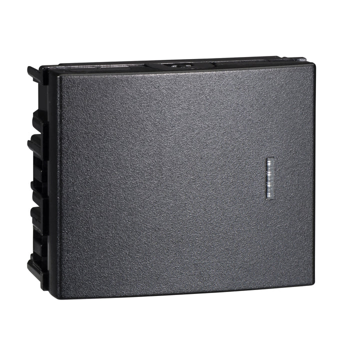 Medium single pole,2 way switch module (1 and half module wide) - black1