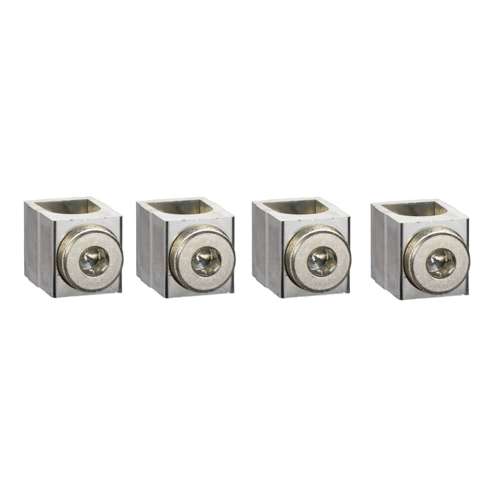 aluminium bare cable connectors, ComPact NSX, EasyPact CVS, for 1 cable 25 mm² to 95 mm², 250 A, set of 4 parts