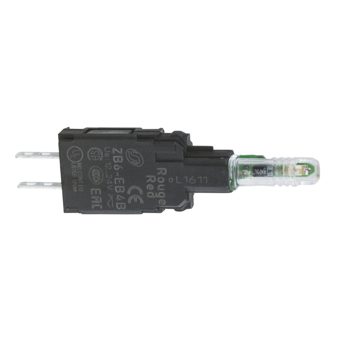 Complete body for pilot lights, Harmony XB6, green light block with body/fixing collar with integral LED 230...240 V