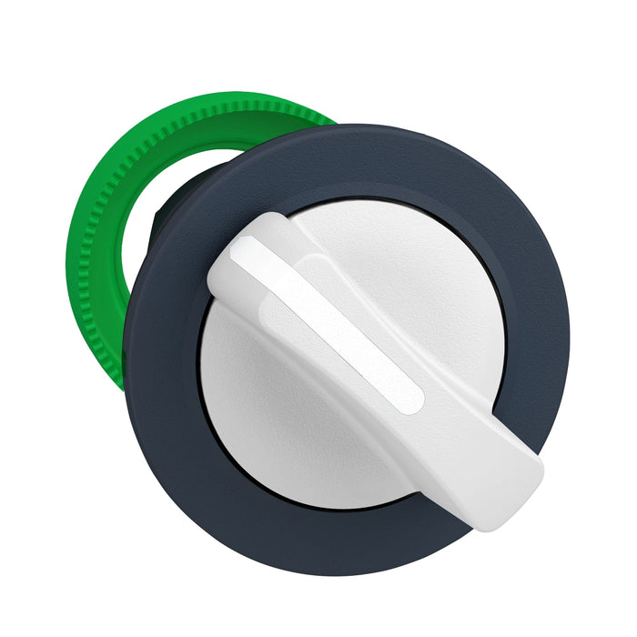 Head for selector switch, Harmony XB5, flush mounted white 2 pos stay put