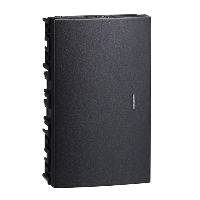 Large single pole, 2 way switch module (3 module wide) - black