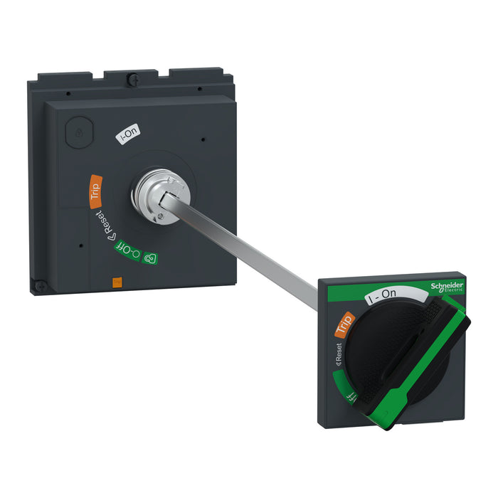 extended rotary handle, ComPacT NSX 400/630, black handle, telescopic shaft 272 to 600 mm for withdrawable device, IP55