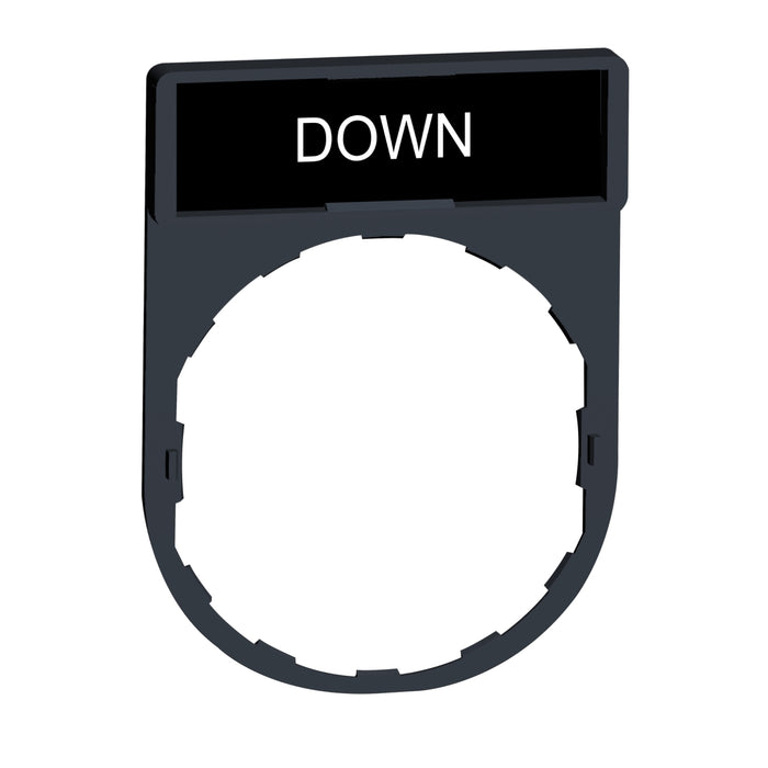legend holder 30 x 40 mm with legend 8 x 27 mm with marking down