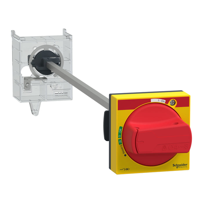 Extended rotary handle kit,TeSys GV3, IP65, red handle, without trip indication, for GV3L-GV3P