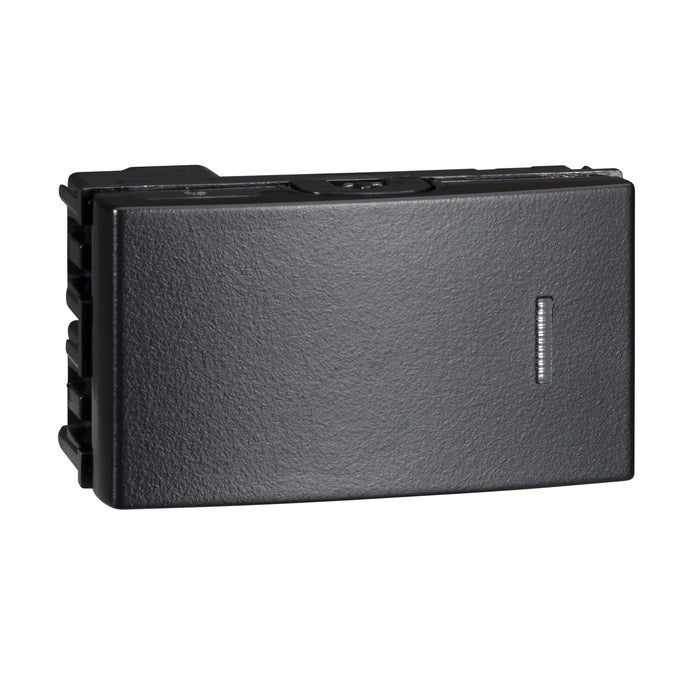 Standard single pole,2 way switch module (1module wide) - black