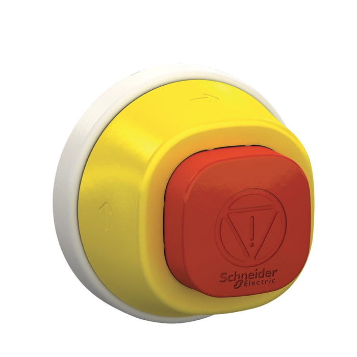 Head for emergency stop push button, Harmony XB5, non ill. red ttr plastic square