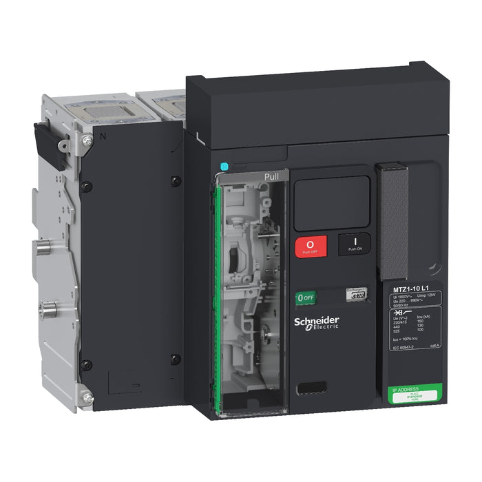 Circuit breaker Masterpact MTZ1 10L1, 1000 A, 4P drawout, without Micrologic