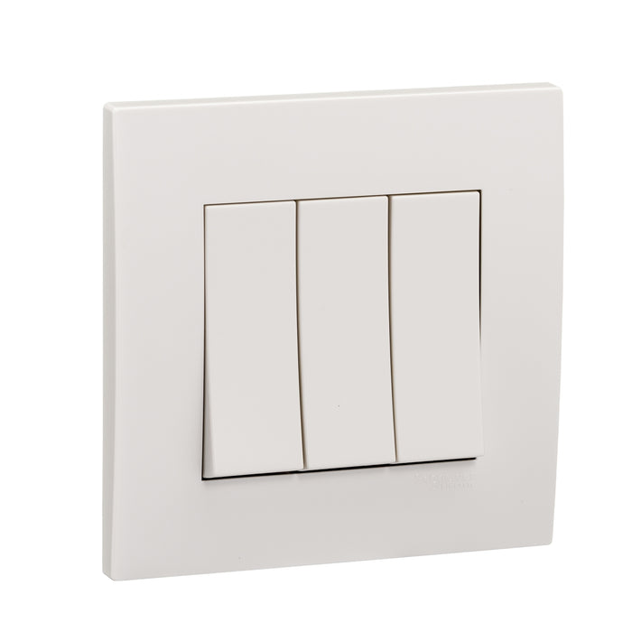 Vivace 16AX 250V 3gang 2Way Switch,White