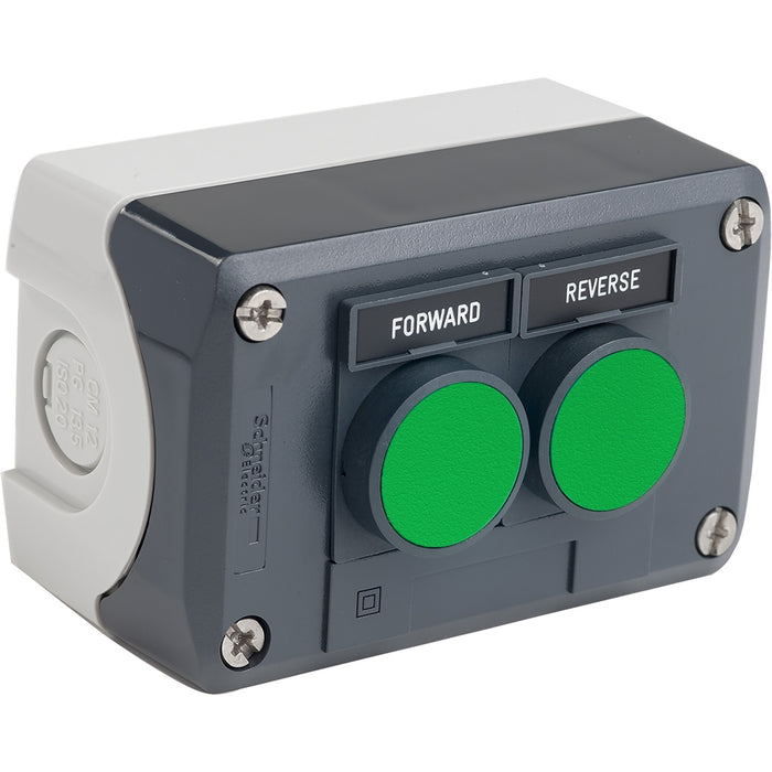 Complete control station, Harmony XALD, pushbutton enclosure fwd & rev