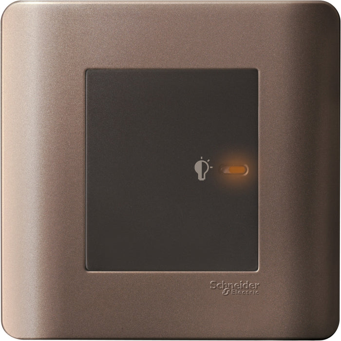 1 Gang 350VA, 50Hz Full-Flat Universal Dimmer with LED, Sliver Bronze