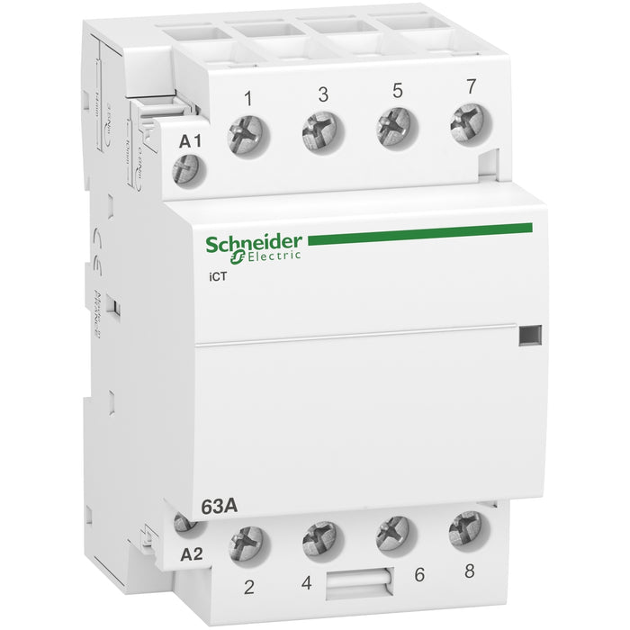 Schneider ICT Contactor, 63 A, 4NO, 220–240 V AC 50 Hz