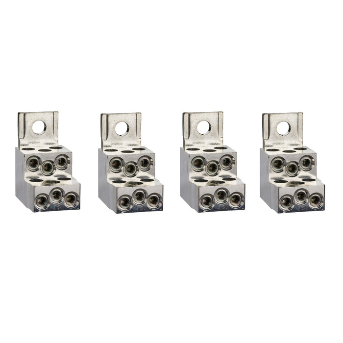 aluminium bare cable connectors, ComPact NSX, for 6 cables 1.5 mm² to 35 mm², 250 A, set of 4 parts