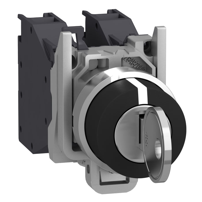 Complete selector switch, Harmony XB4, Explosive atmosphere, 455 Key swith 3 positions free at middle