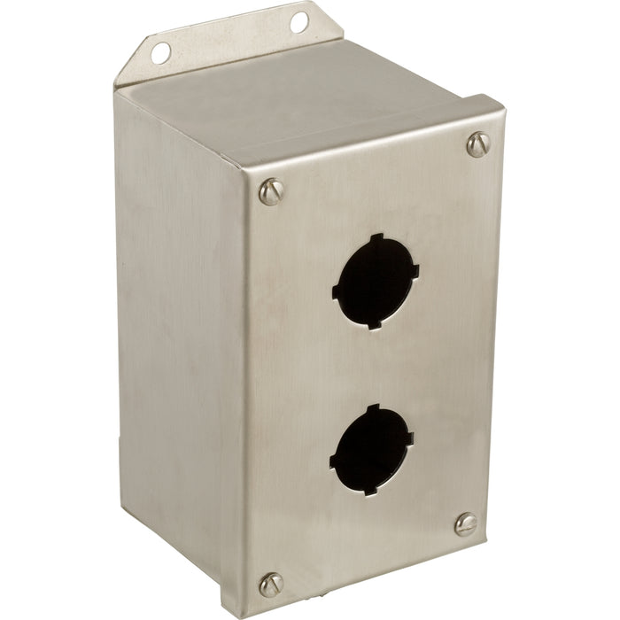 empty control station - 9001K - stainless steel - 2 cut-outs Ø 30