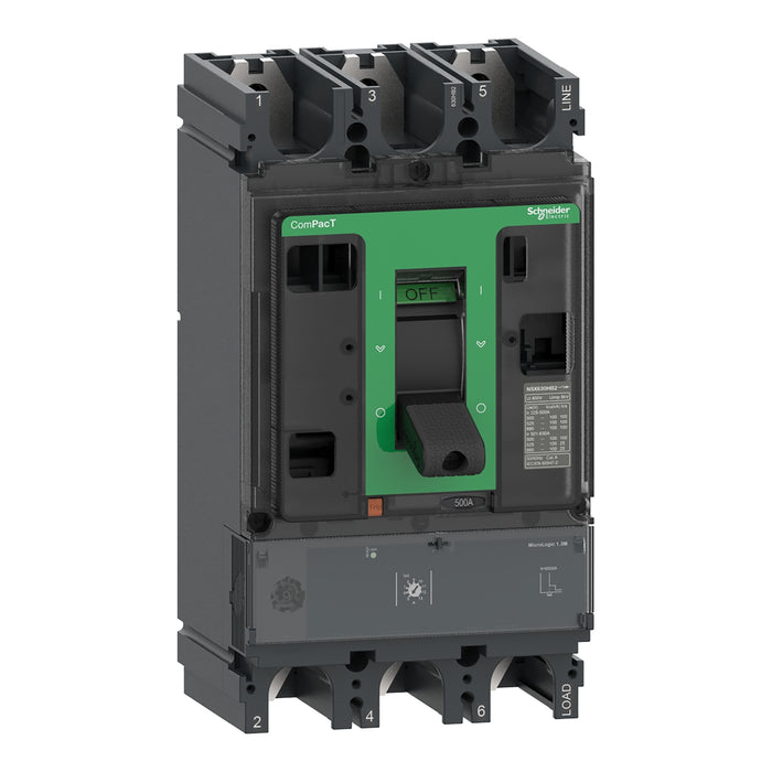 Circuit breaker ComPacT NSX400HB1, 75kA at 690VAC, MicroLogic 1.3 M trip unit 320A, 3 poles 3d