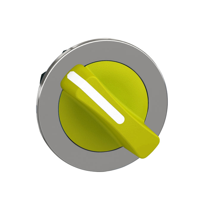 Head for selector switch, Harmony XB4, flush mounted yellow 2 position stay put